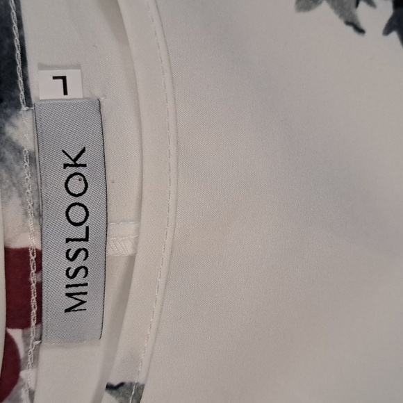 Misslook Long Tank Floral Sleeveless White Dress Cotton Blend Size L - Picture 5 of 10